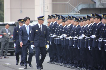 消防視閲式の様子